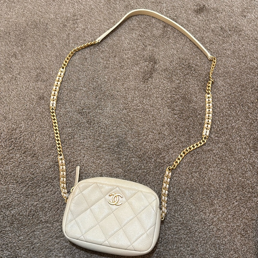 Chanel ivory camera bag